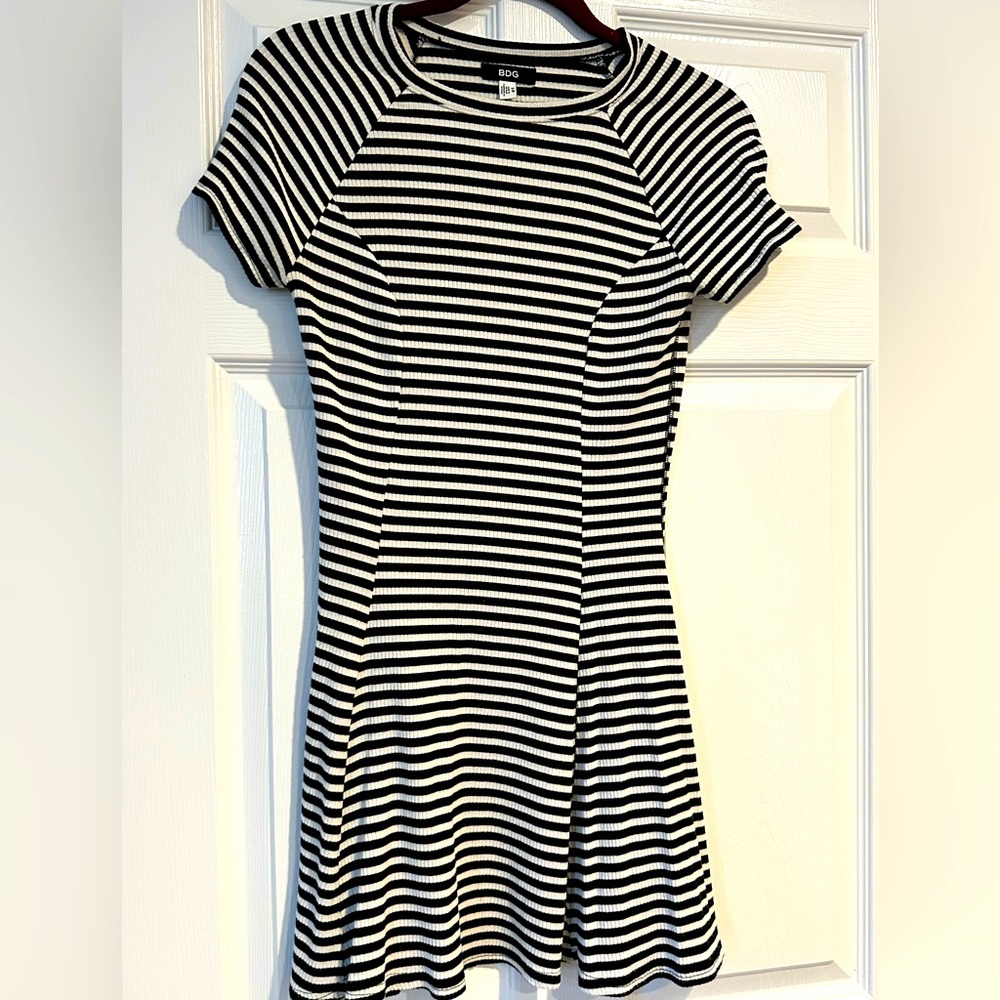 Urban Outfitters BDG black and white striped skater dress